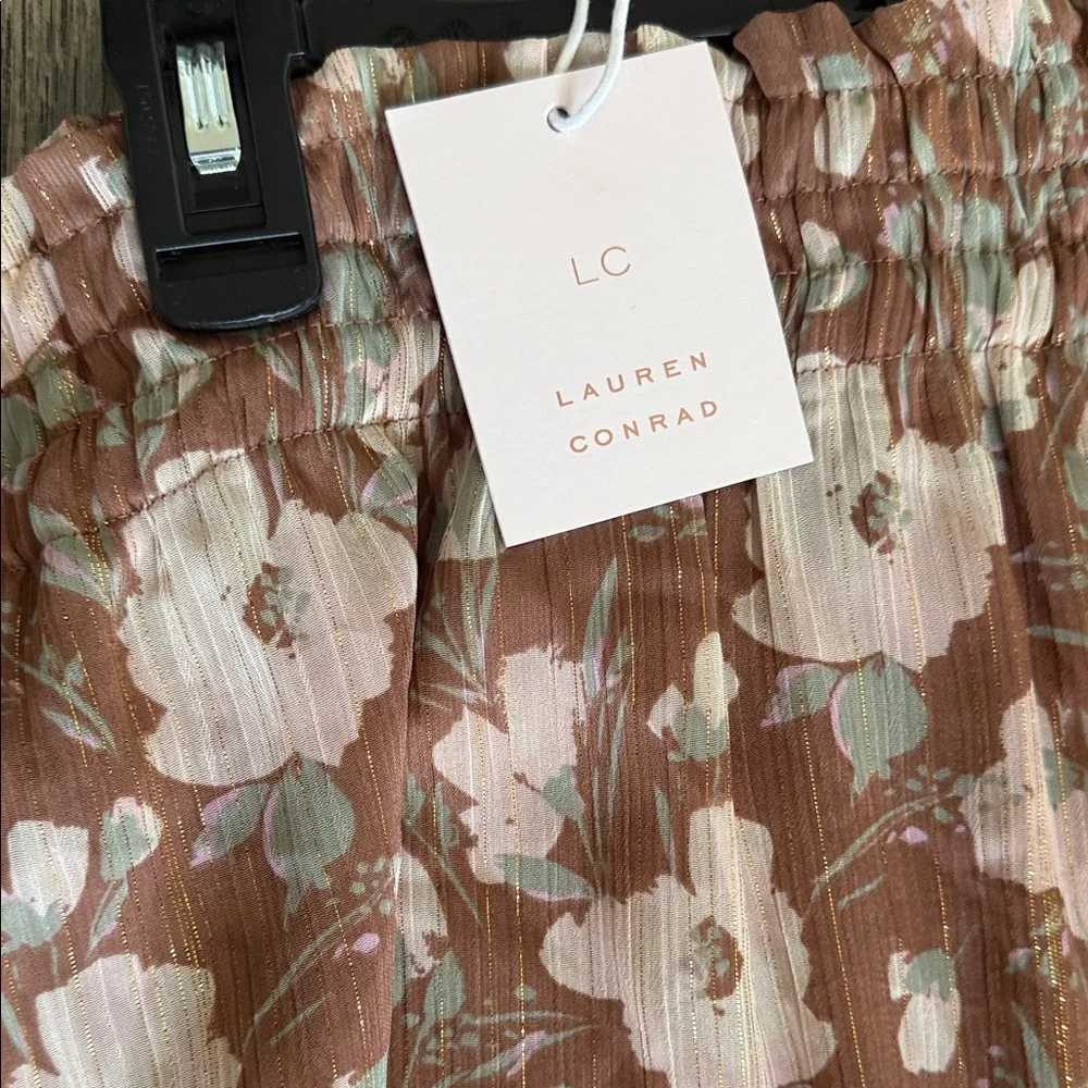 LC Lauren Conrad Pink Floral Midi Skirt - Picture 3 of 4